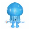 Blue Jellyfish Mascot Costume with Long Tentacles