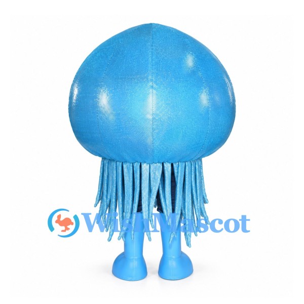 Blue Jellyfish Mascot Costume with Long Tentacles