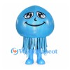 Blue Jellyfish Mascot Costume with Long Tentacles