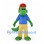 Green Crocodile Mascot Costume with Red Cap and Yellow Pants