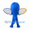 Blue Flying Fish Mascot Costume with Colorful Wing-Like Fins