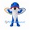 Blue Flying Fish Mascot Costume with Colorful Wing-Like Fins