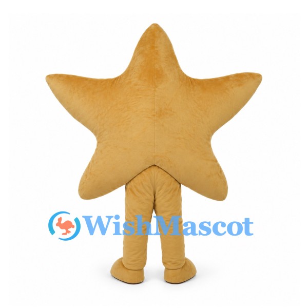 Gold Starfish Mascot Costume with Orange Spots