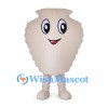 Seashell Mascot Costume in Cream with Smiling Face