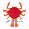 Orange Crab Mascot Costume with Red Shell and Raised Claws