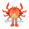 Orange Crab Mascot Costume with Red Shell and Raised Claws