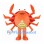 Orange Crab Mascot Costume with Red Shell and Raised Claws