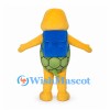 Yellow Turtle Mascot Costume with Blue Backpack