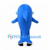 Blue Dolphin Mascot Costume with Bow Tie