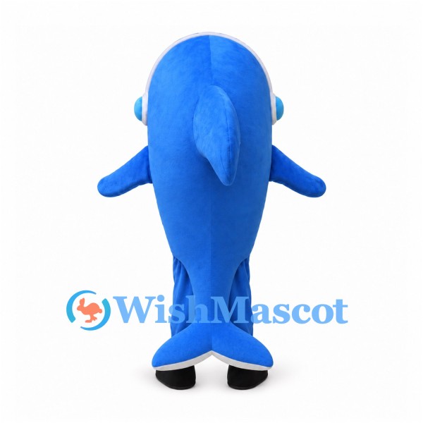 Blue Dolphin Mascot Costume with Bow Tie