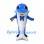 Blue Dolphin Mascot Costume with Bow Tie