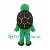 Green Turtle Mascot Costume with Black and Yellow Shell