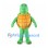 Green Turtle Mascot Costume with Spiral Pattern Shell