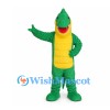 Green Crocodile Mascot Costume with Bright Yellow Belly