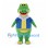 Green Crocodile Mascot Costume with Blue and Yellow Shirt