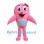 Pink Dolphin Mascot Costume with Gray Belly Patch