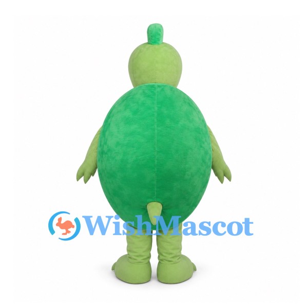 Green Turtle Mascot Costume with Yellow Belly and Round Shell