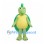 Green Turtle Mascot Costume with Yellow Belly and Round Shell