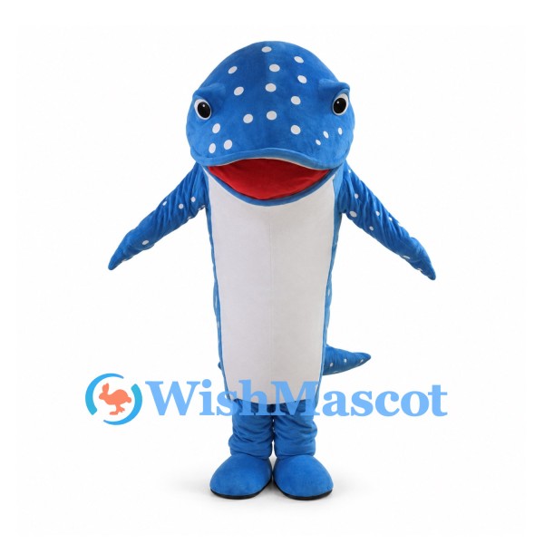 Blue Whale Shark Mascot Costume with White Spots