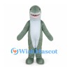 Green Shark Mascot Costume with White Belly