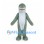 Green Shark Mascot Costume with White Belly