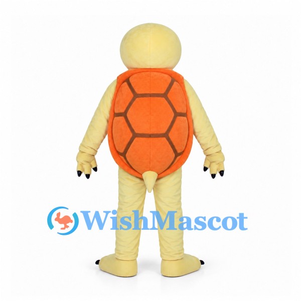 Yellow Turtle Mascot Costume with Orange Shell