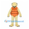 Yellow Turtle Mascot Costume with Orange Shell