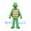 Green Turtle Mascot Costume with Brown Shell