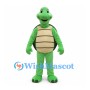 Green Turtle Mascot Costume with Brown Shell