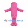 Pink Dolphin Mascot Costume with Cream Belly