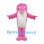Pink Dolphin Mascot Costume with Cream Belly