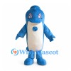 Blue Dolphin Mascot Costume with Cream Belly and Blue Chest Patch