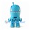 Turquoise Octopus Mascot Costume with Rounded Head and Short Tentacles