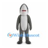 Gray Shark Mascot Costume with White Face and Belly