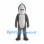 Gray Shark Mascot Costume with White Face and Belly