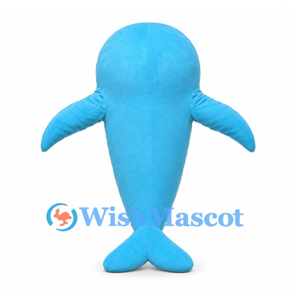 Light Blue Dolphin Mascot Costume with Rounded Head