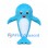 Light Blue Dolphin Mascot Costume with Rounded Head
