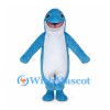 Blue Dolphin Mascot Costume with Wide Smile