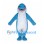 Blue Dolphin Mascot Costume with Wide Smile