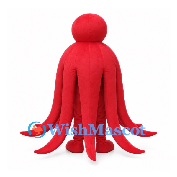 Red Octopus Mascot Costume with Long Tentacles