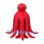Red Octopus Mascot Costume with Long Tentacles