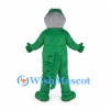 Green Crocodile Mascot Costume with Gray Snout and Belly