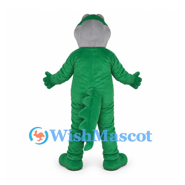 Green Crocodile Mascot Costume with Gray Snout and Belly