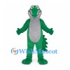 Green Crocodile Mascot Costume with Gray Snout and Belly