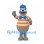 Gray Seal Mascot Costume with Blue Cap and Orange Striped Shirt