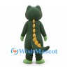 Dark Green Dinosaur Mascot Costume with Yellow Back Spikes