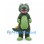 Dark Green Dinosaur Mascot Costume with Yellow Back Spikes