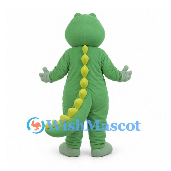 Green Dinosaur Mascot Costume with Light Green Belly