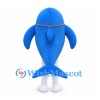 Blue Whale Mascot Costume with Orange Necklace