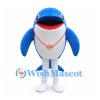 Blue Whale Mascot Costume with Orange Necklace